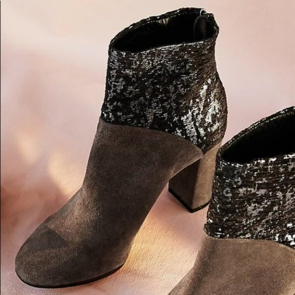 Anthropologie Cubanas Ciara Glitter Heeled Boots - Picture 3 of 16
